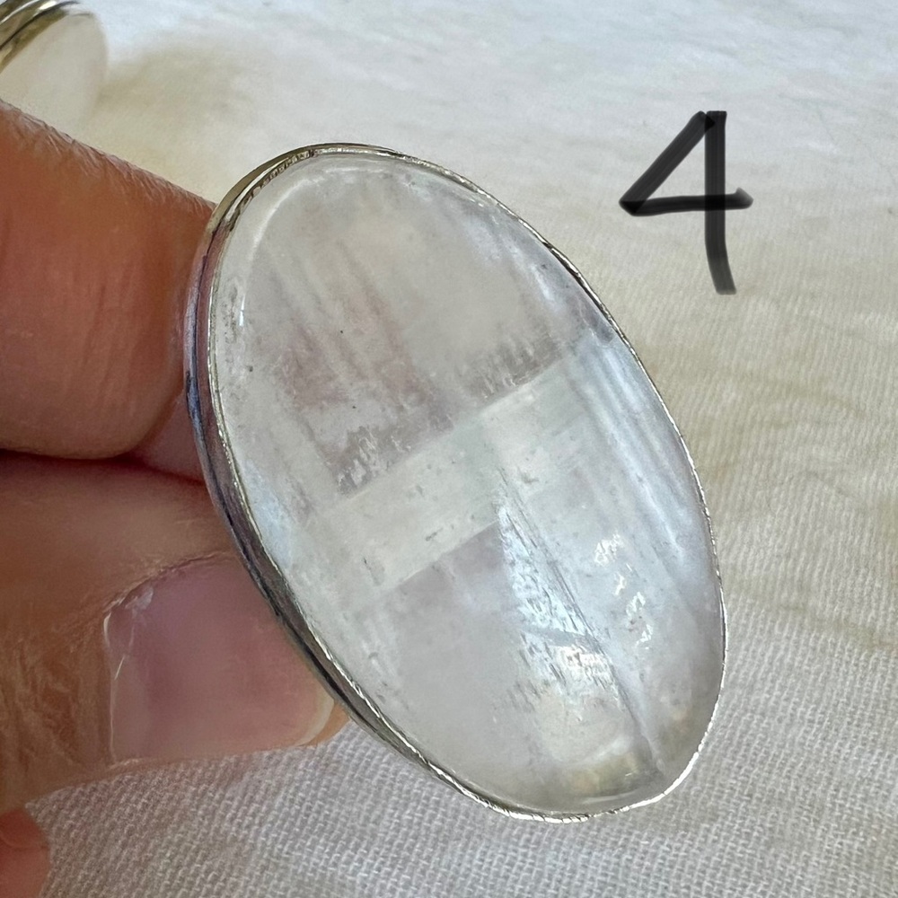 925 Crystal CHARGING Selenite Ring 7.5 - Picture 6 of 12